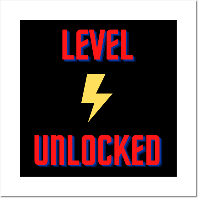 Level Unlocked Gamer Apparel Wall Art by Topher's Emporium